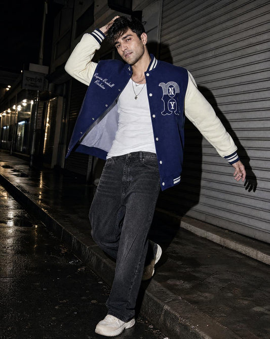 Men Winter Full Sleeves Jacket Blue