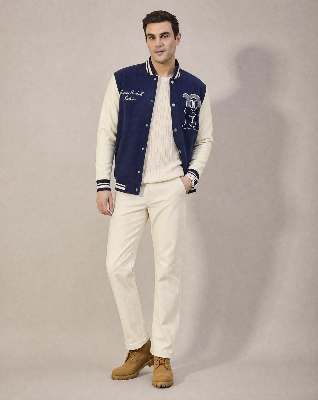 Men Winter Full Sleeves Jacket Blue