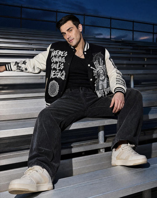 Men Winter Full Sleeves Jacket Black
