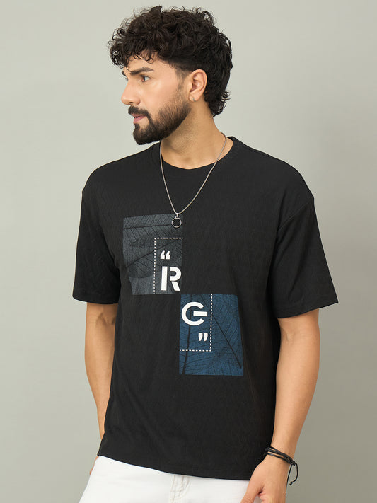 Men Black Graphic Tee - Reprise