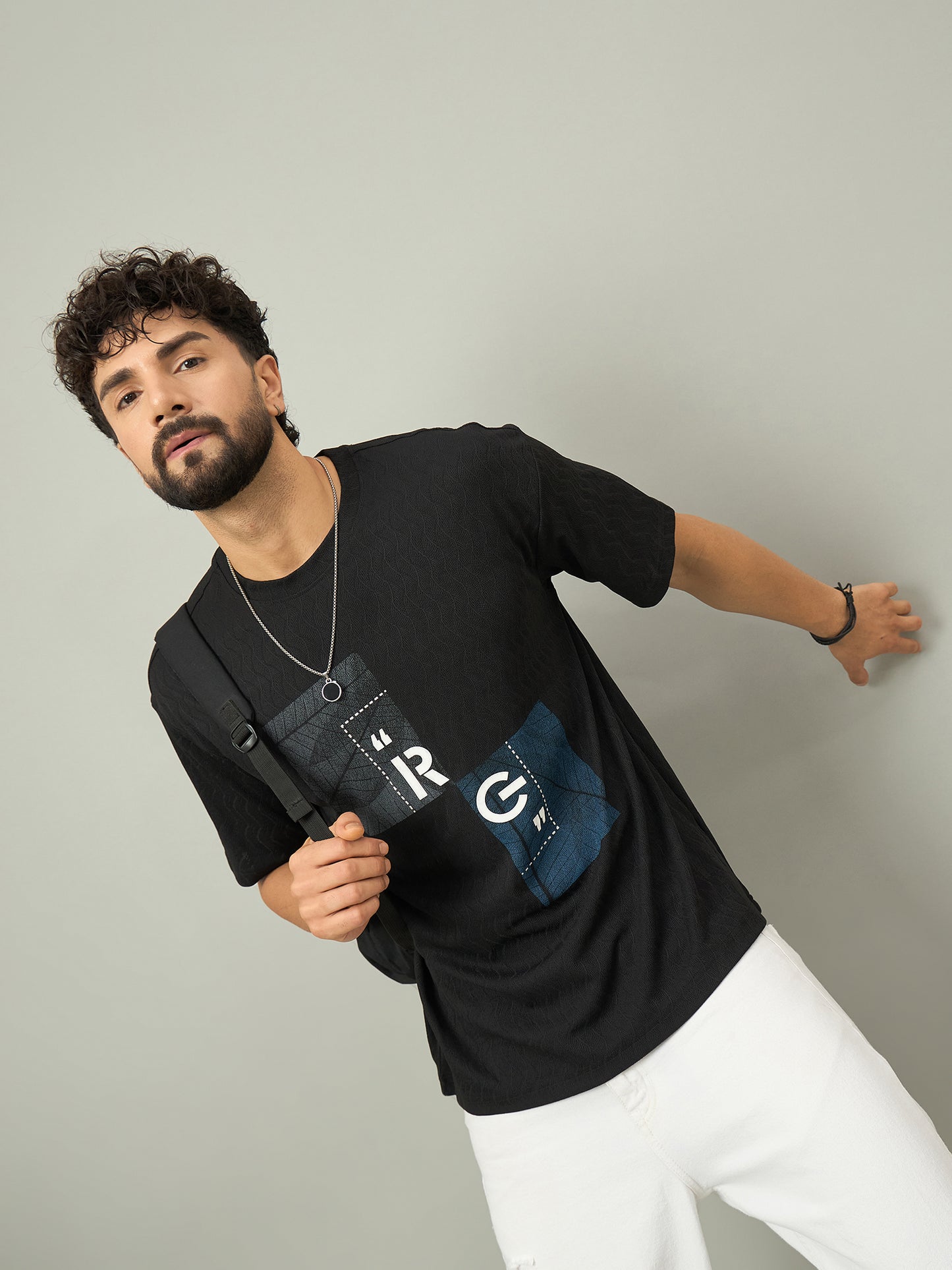 Men Black Graphic Tee - Reprise