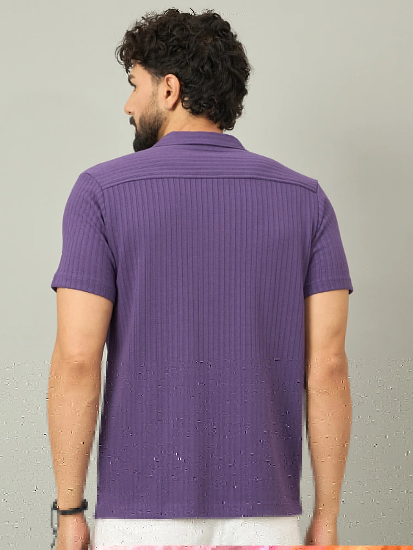 Men Textured Shirt Purple - Reprise