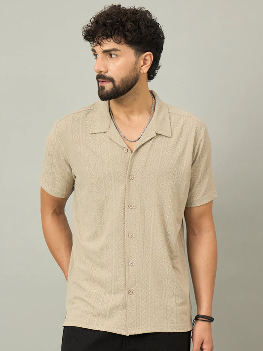 Men Textured Shirt Light Beige - Reprise