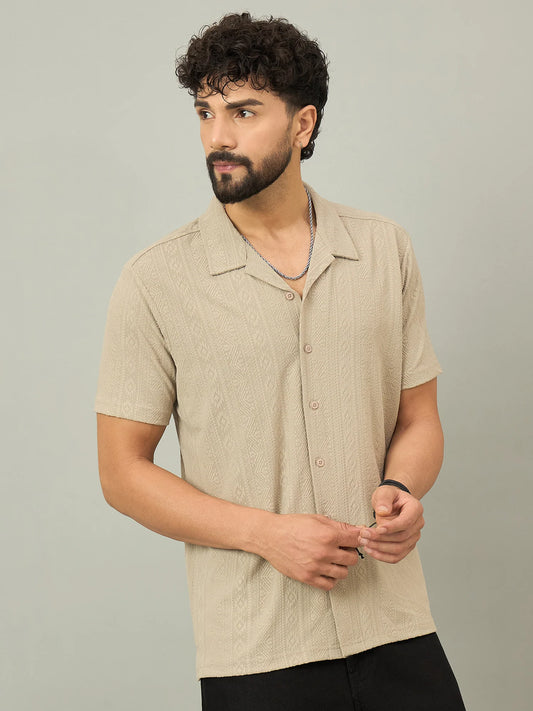 Men Textured Shirt Light Beige - Reprise