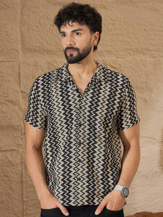 Men Half Sleeve Shirt Black