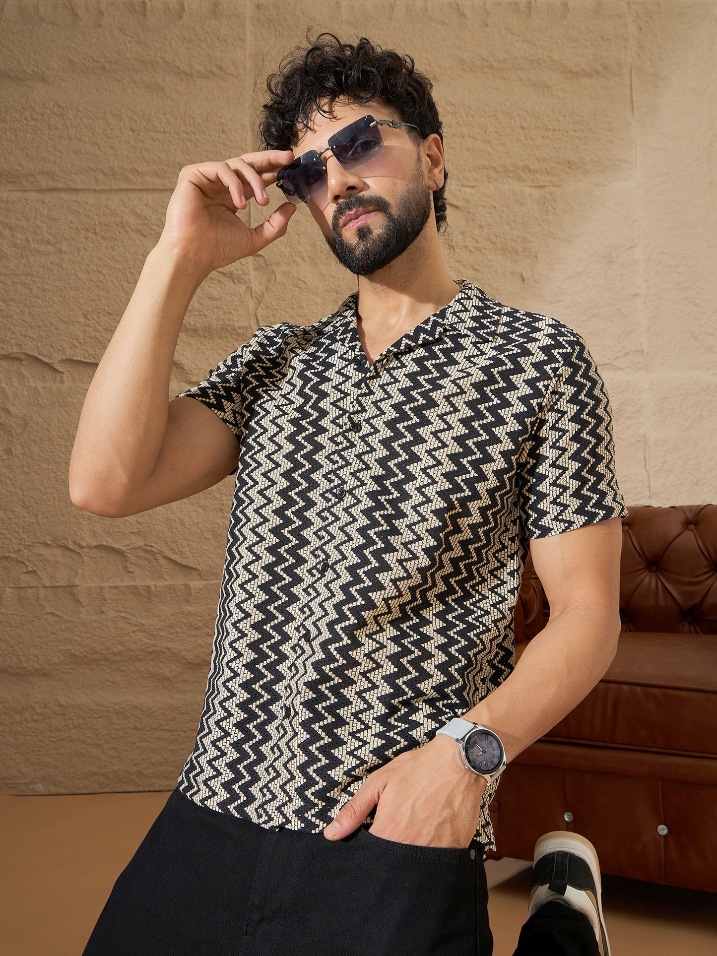 Onyx Cotton Shirt (Half Sleeve)