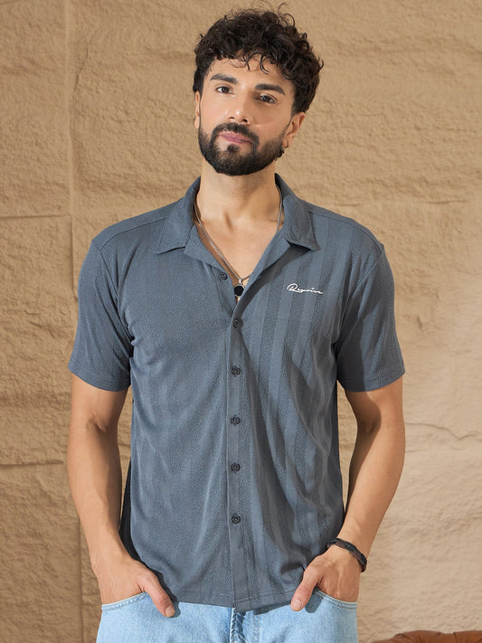 Men Textured Shirt Grey - Reprise