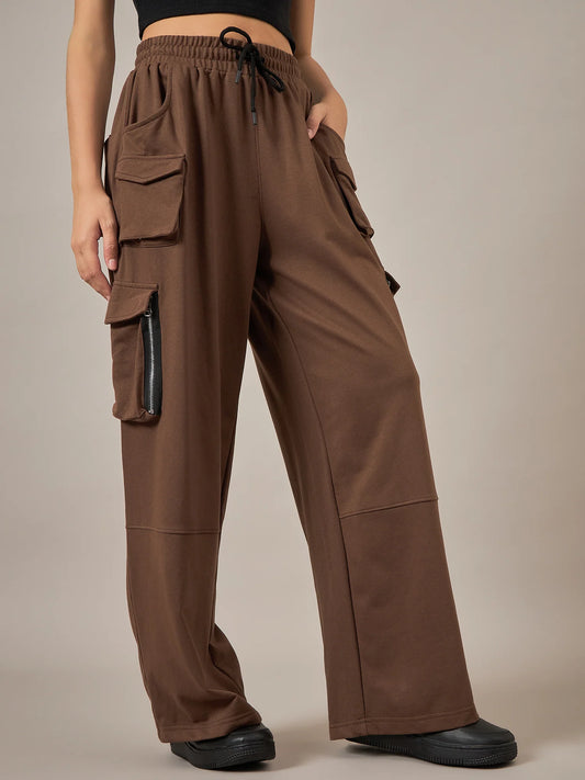 Women Brown Baggy Fit Pant