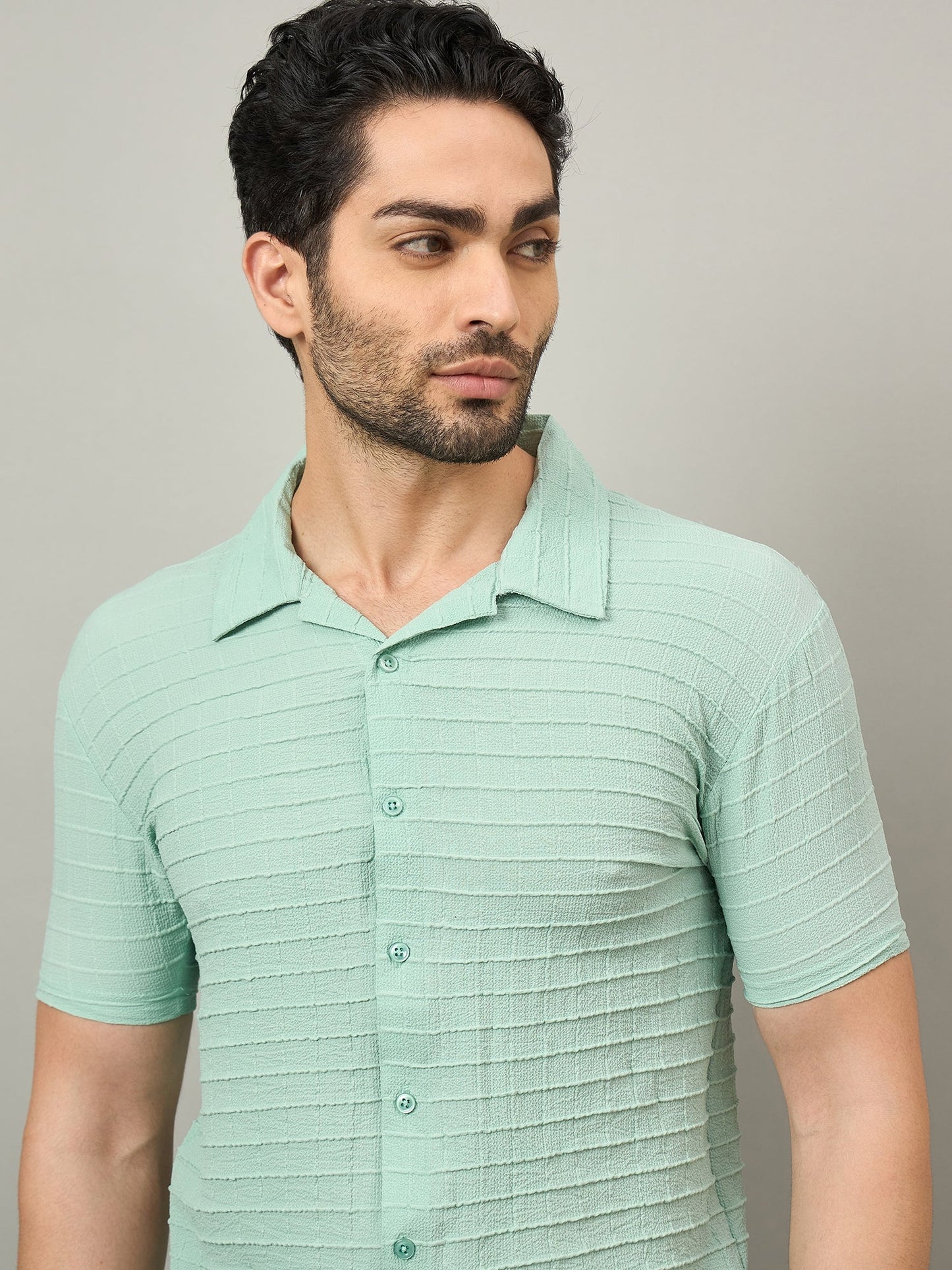Men Textured Shirt Sage - Reprise