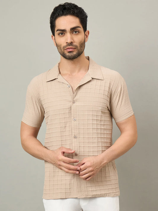 Men Textured Shirt Beige - Reprise