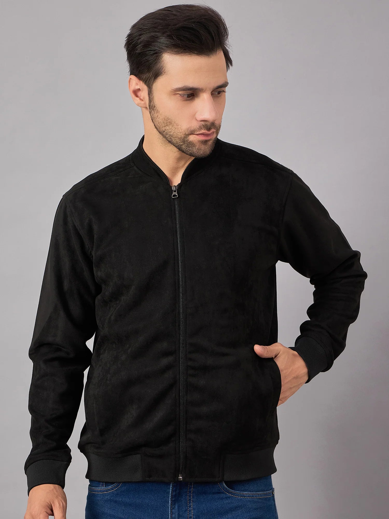 Men Suede Jacket Black | Reprise India | Reprise