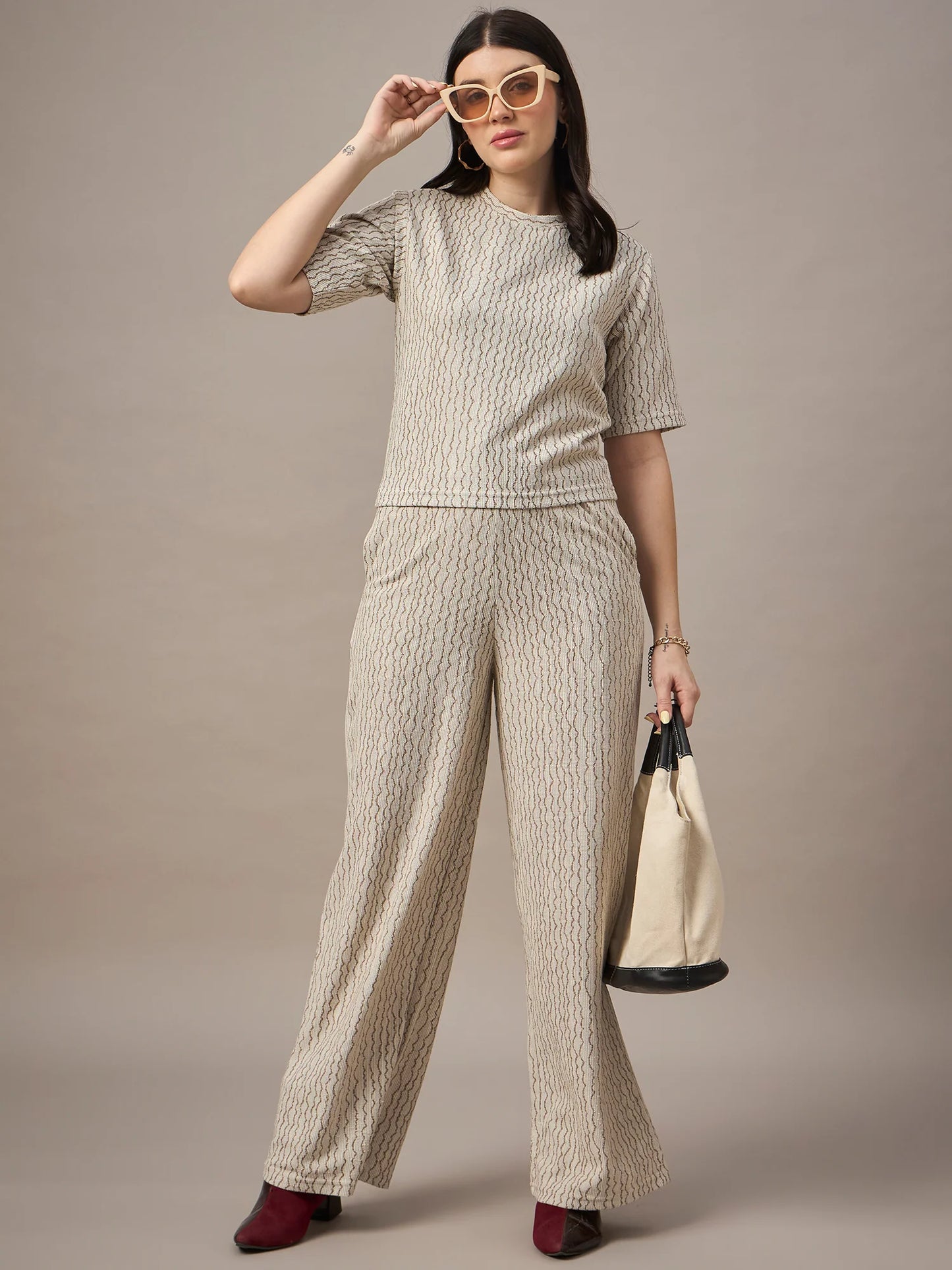 Women Co-ord Set Beige