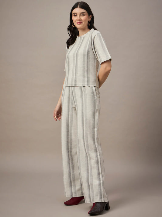 Women Co-ord Set Light Grey