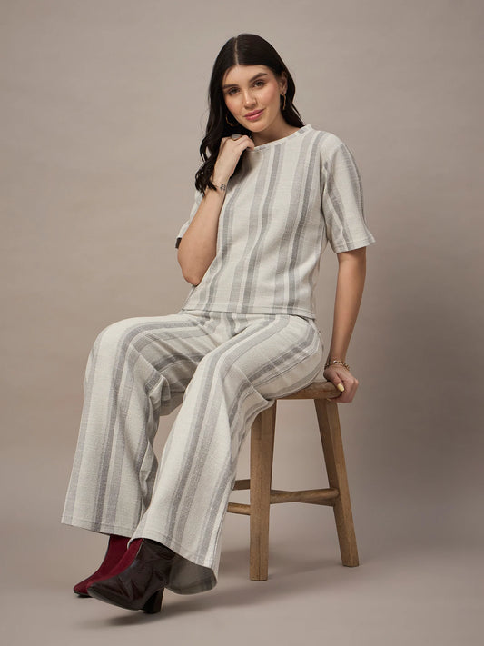 Women Co-ord Set Light Grey
