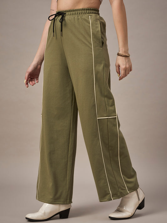 women olive trackpants