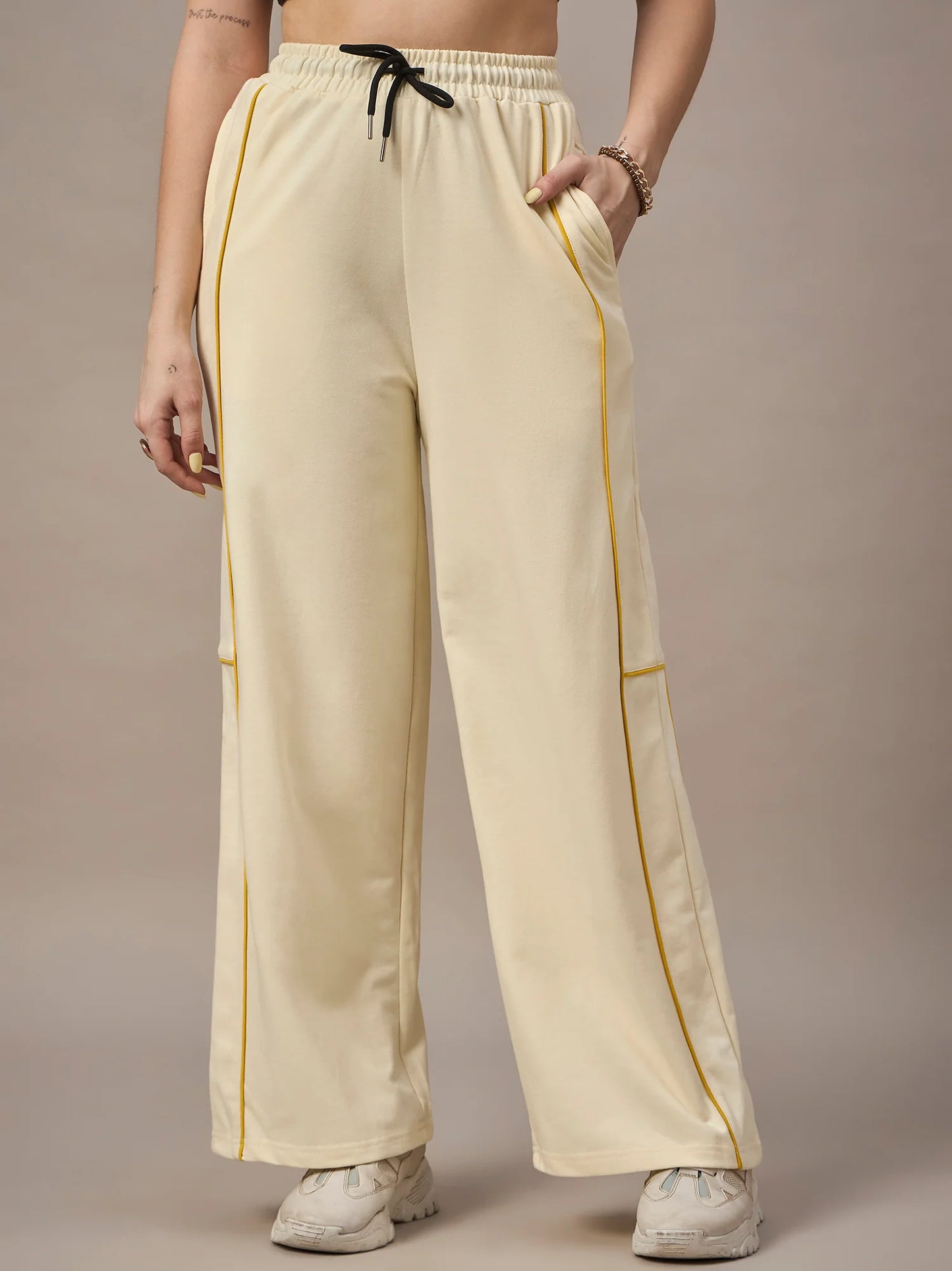 Women Cream Trackpants