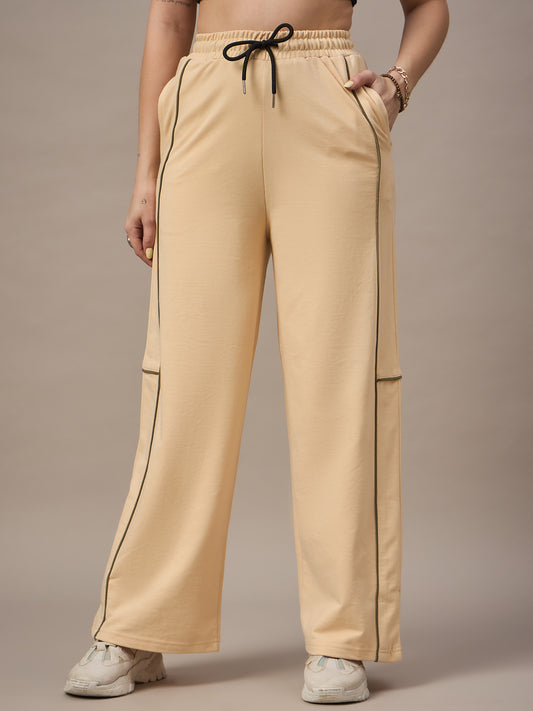 women beige trackpants