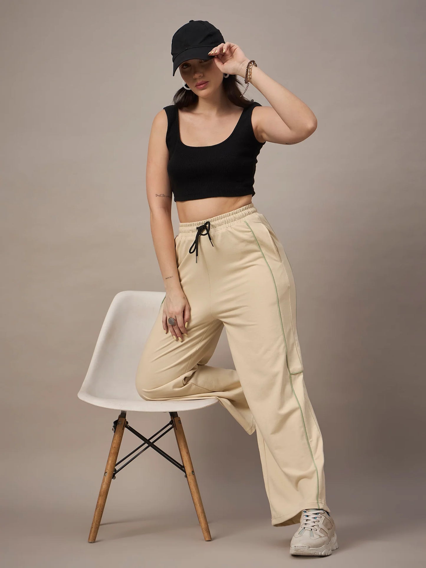 Women Dark Beige Trackpants