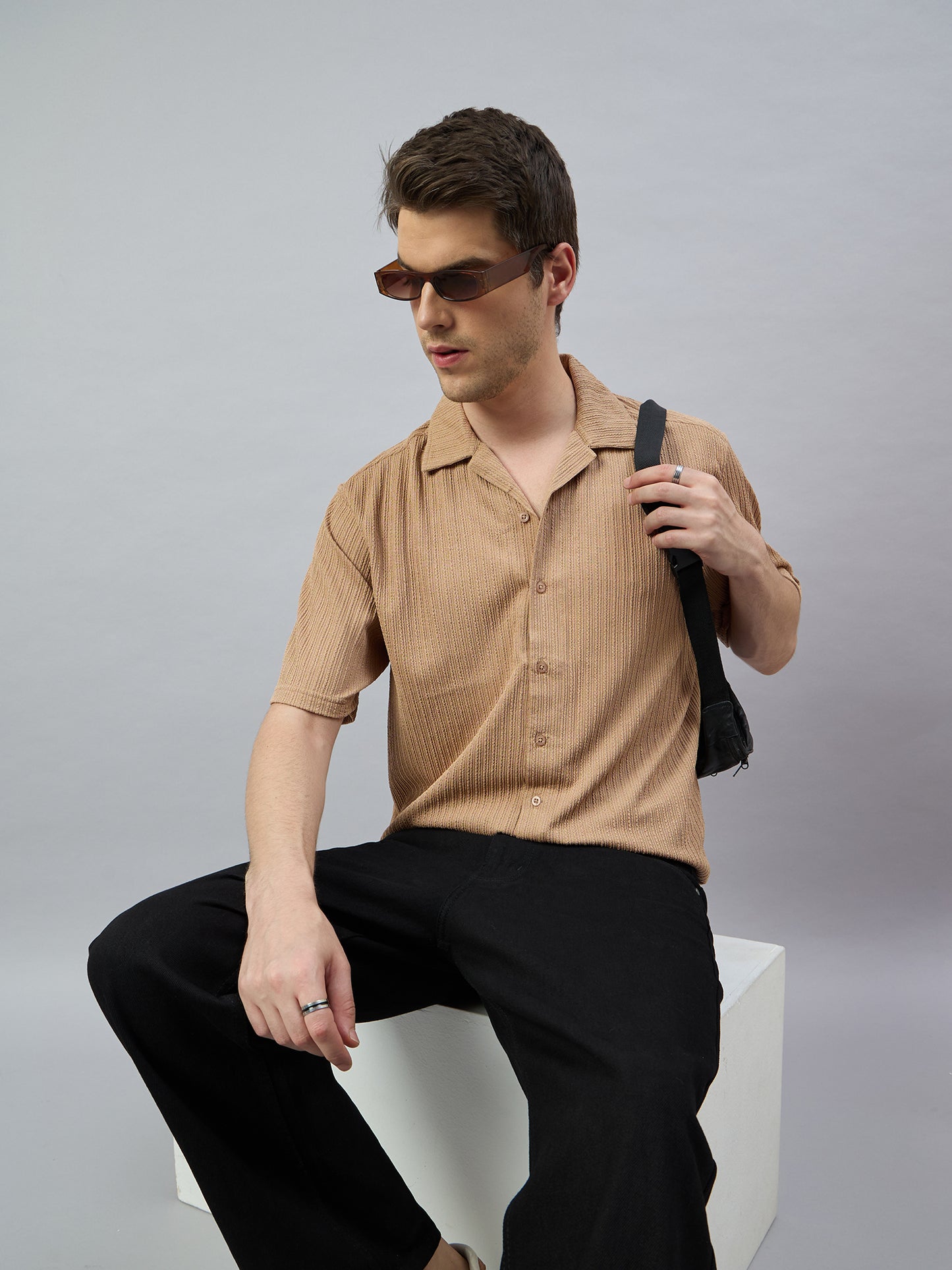 Men Casual Shirt Beige - Reprise