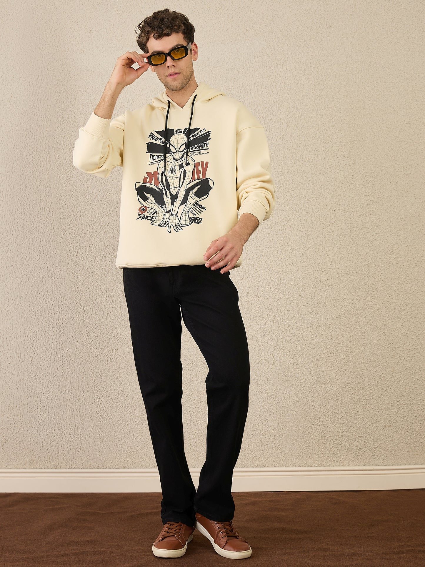 Reprise X Spiderman Oversize Cream Hoodie