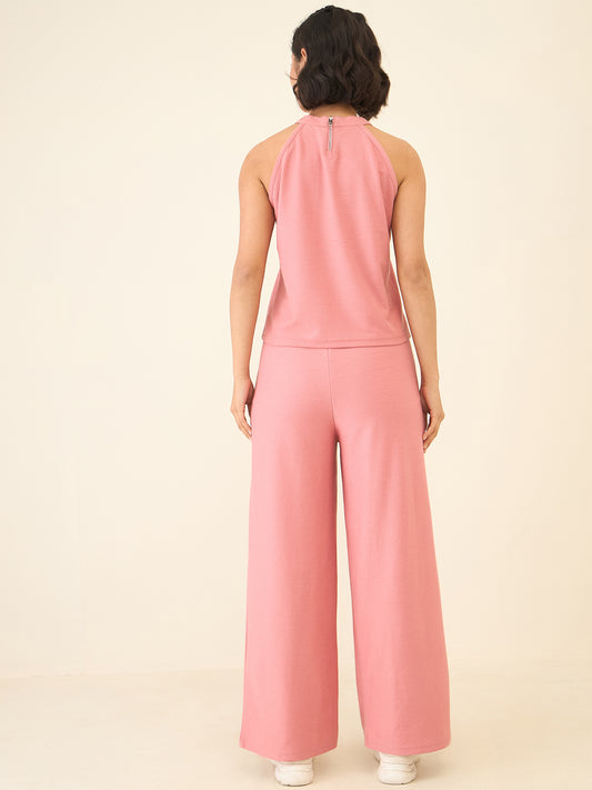 Co-ord Set Top Sleeveless Crop Top with Plazzo