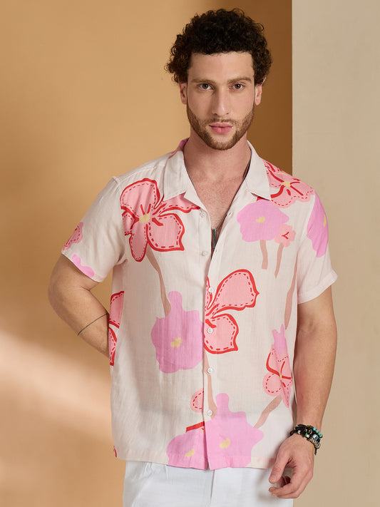 Self Design Printed Half Sleeve Shirt