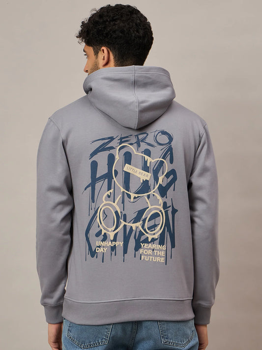 Men Printed Hoodie Grey - Reprise