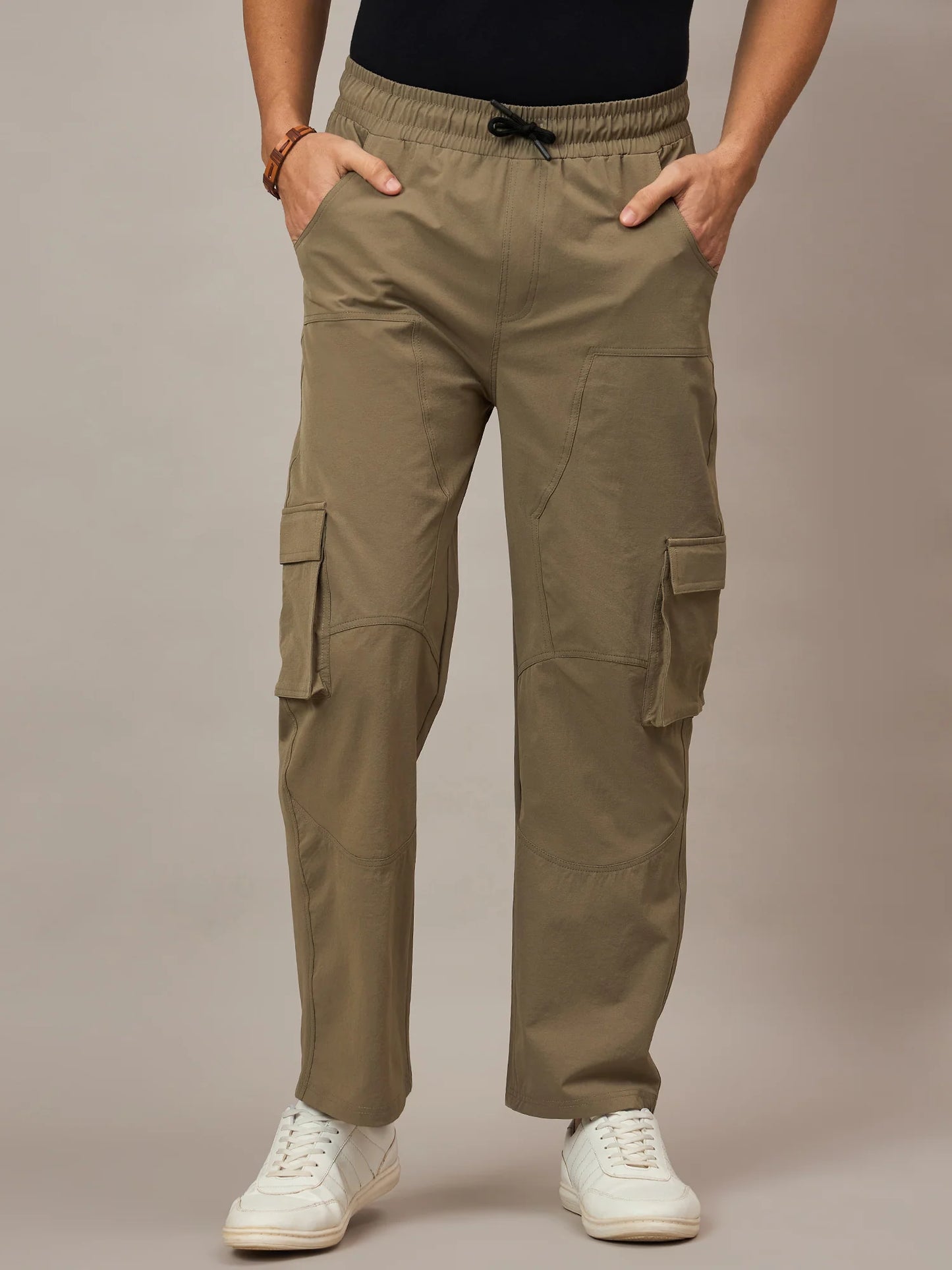 Men Olive Baggy Pants - Reprise