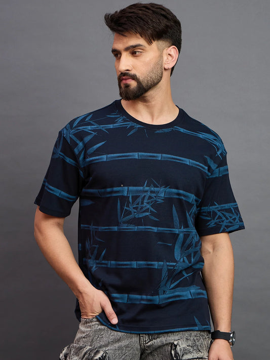Men Striped T-shirt Light Navy