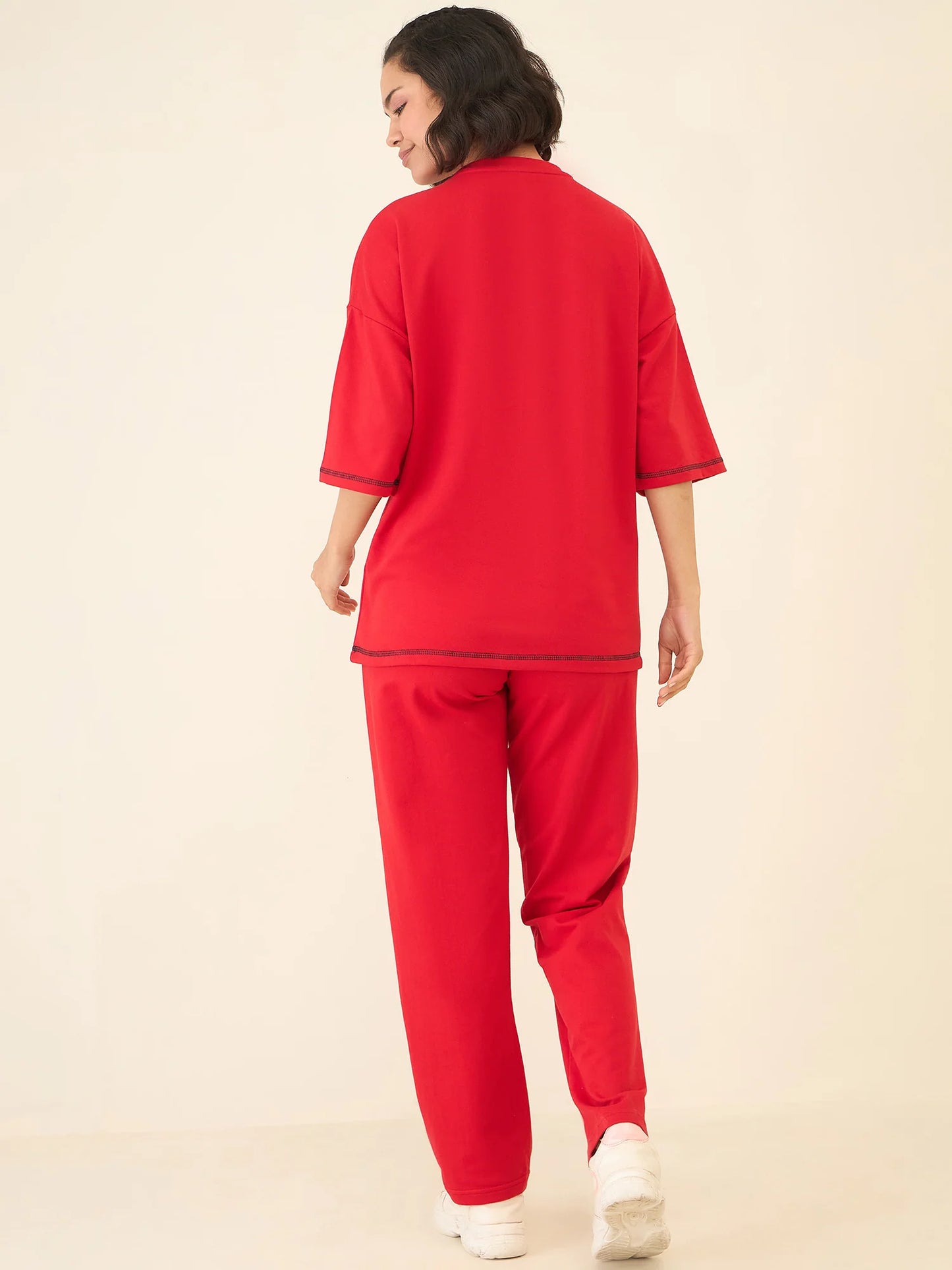 Women Red Oversize Co-ord Set - Reprise