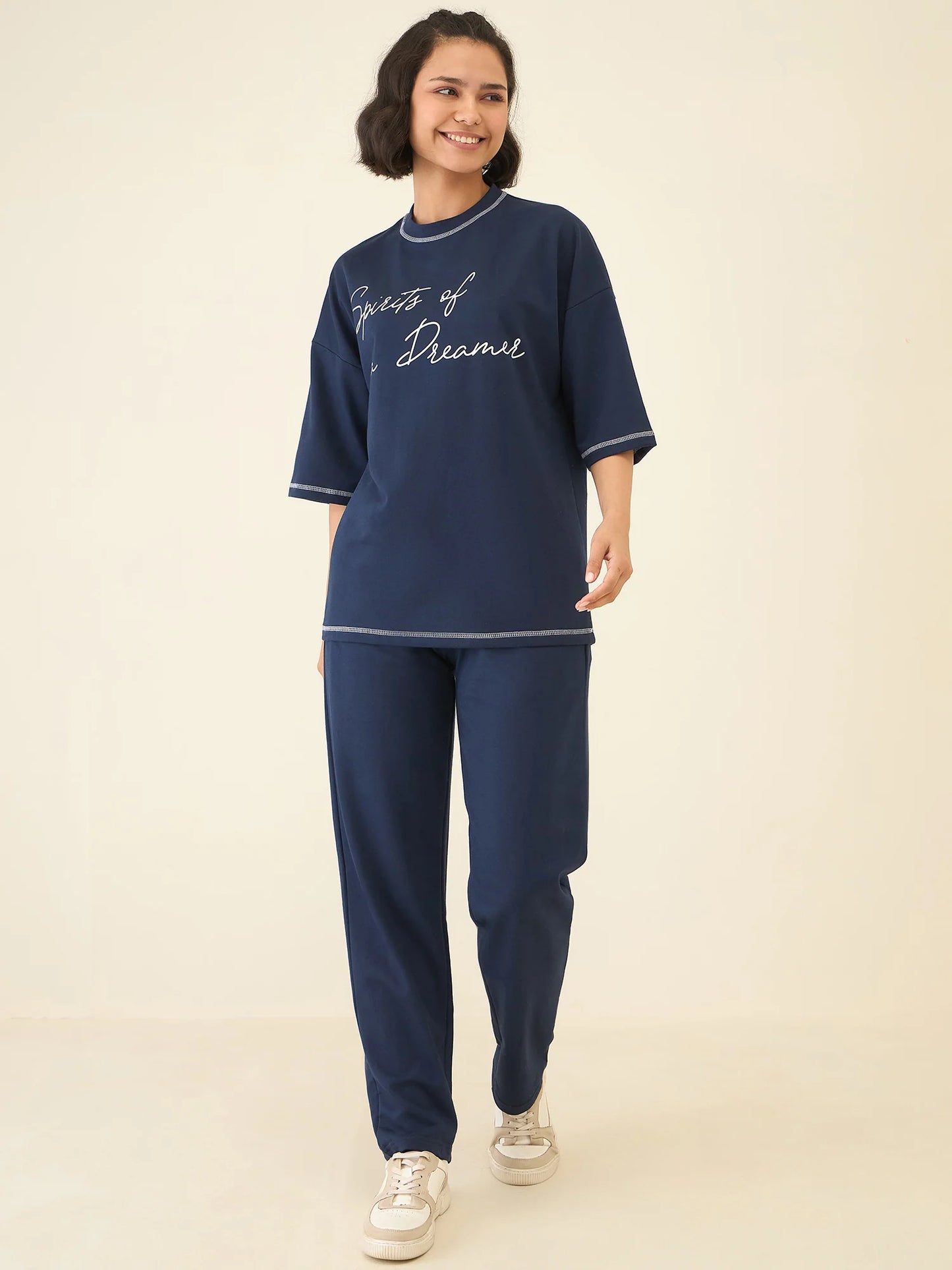 Women Blue Oversize Co-ord Set - Reprise