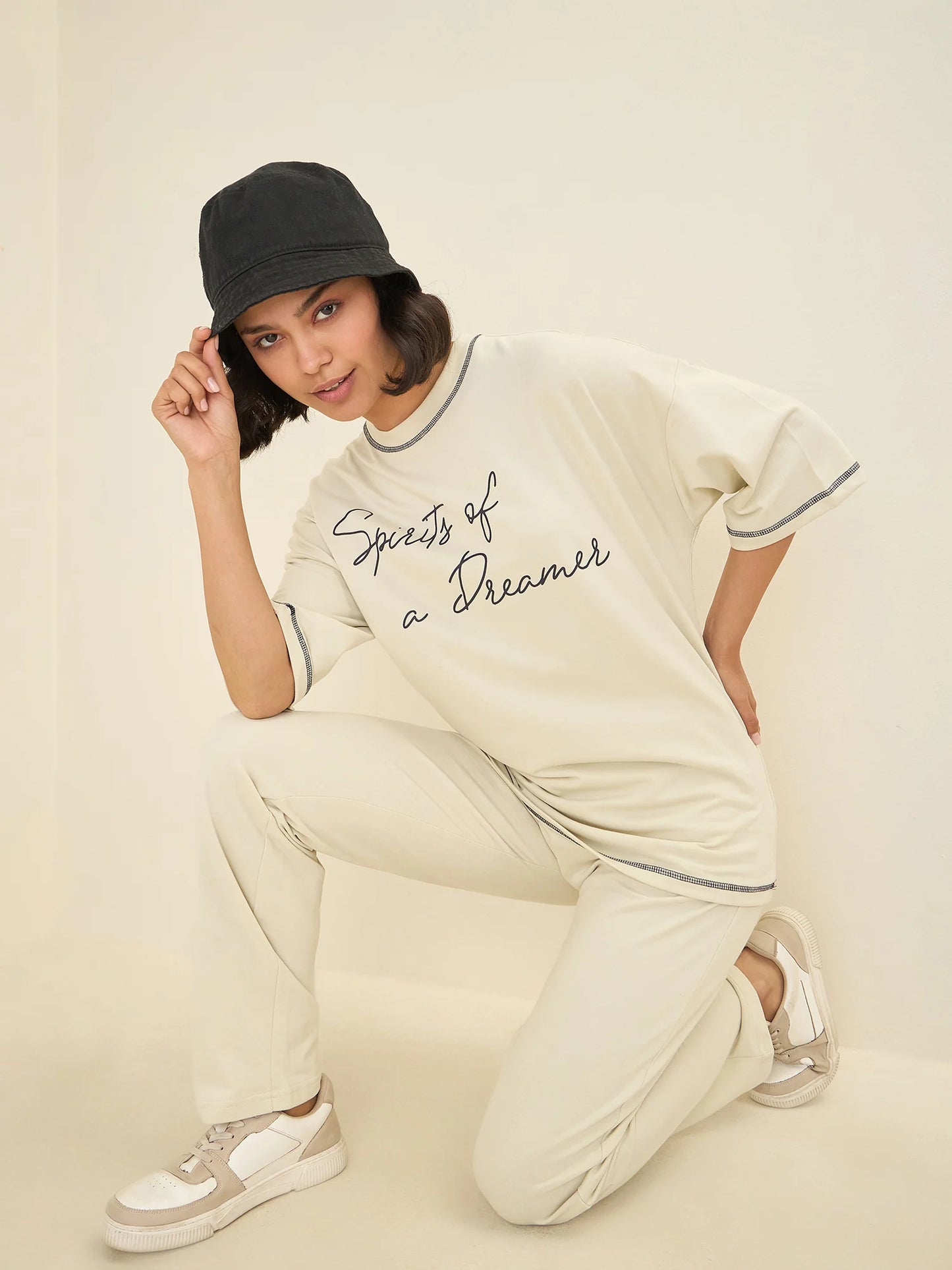 Women Cream Oversize Co-ord Set - Reprise