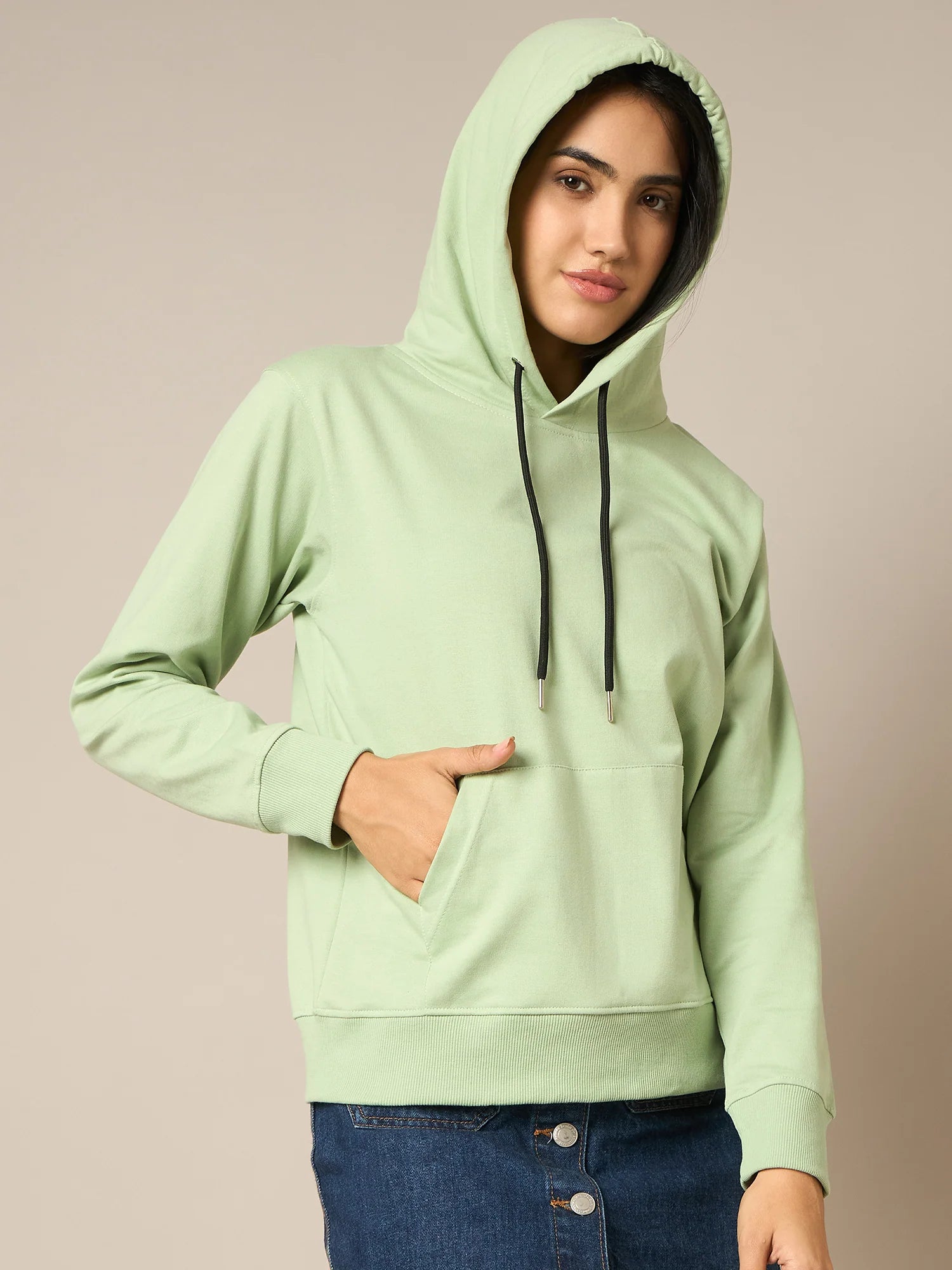 Women Green Hoddie - Reprise