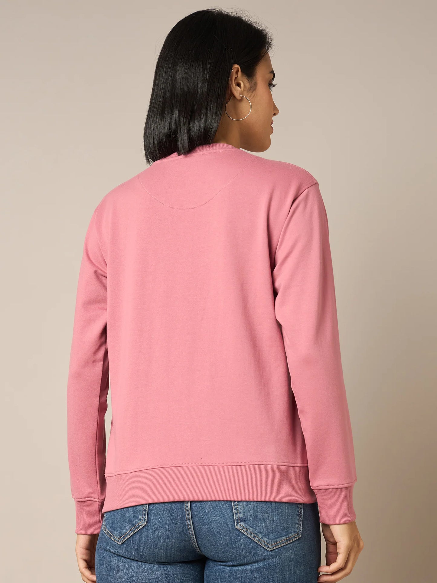 Women Pink Round Neck Sweatshirt - Reprise