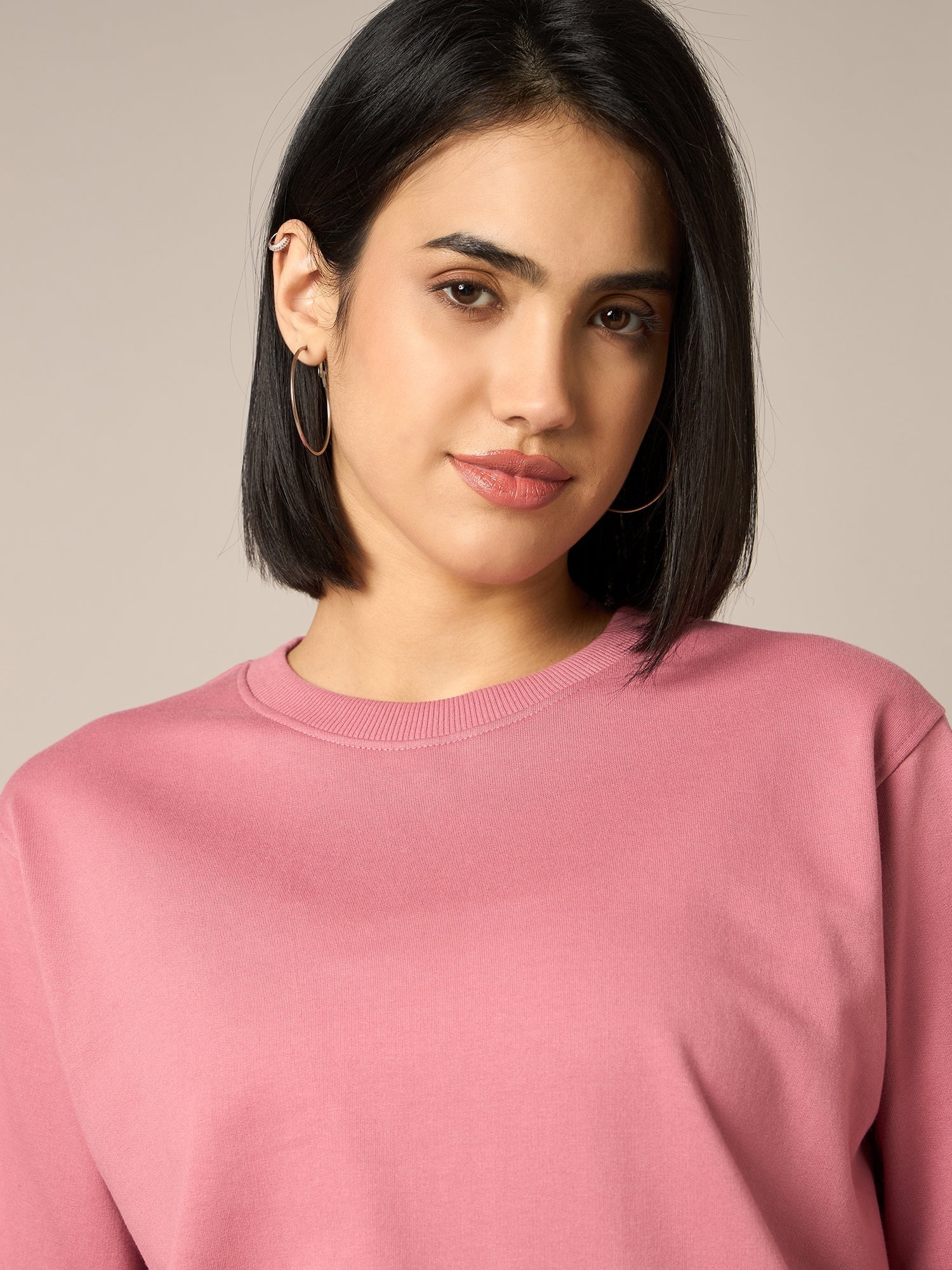 Women Pink Round Neck Sweatshirt - Reprise