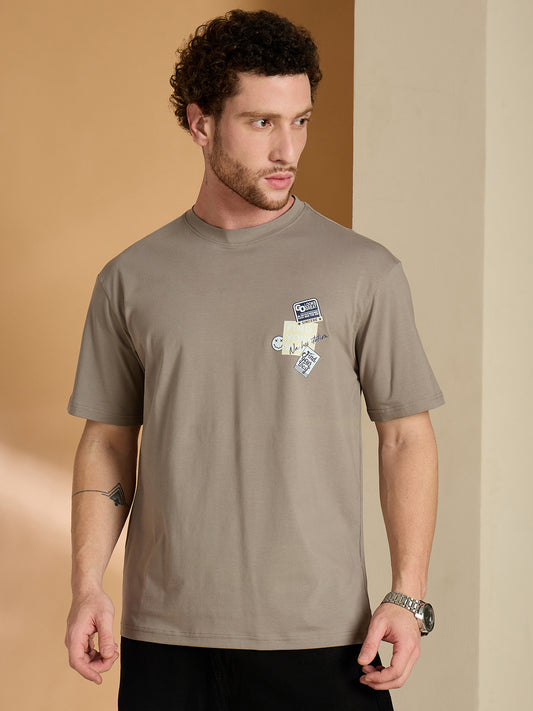 Men Oversized Printed Round Neck Drop shoulder T-shirt Mouse - Reprise