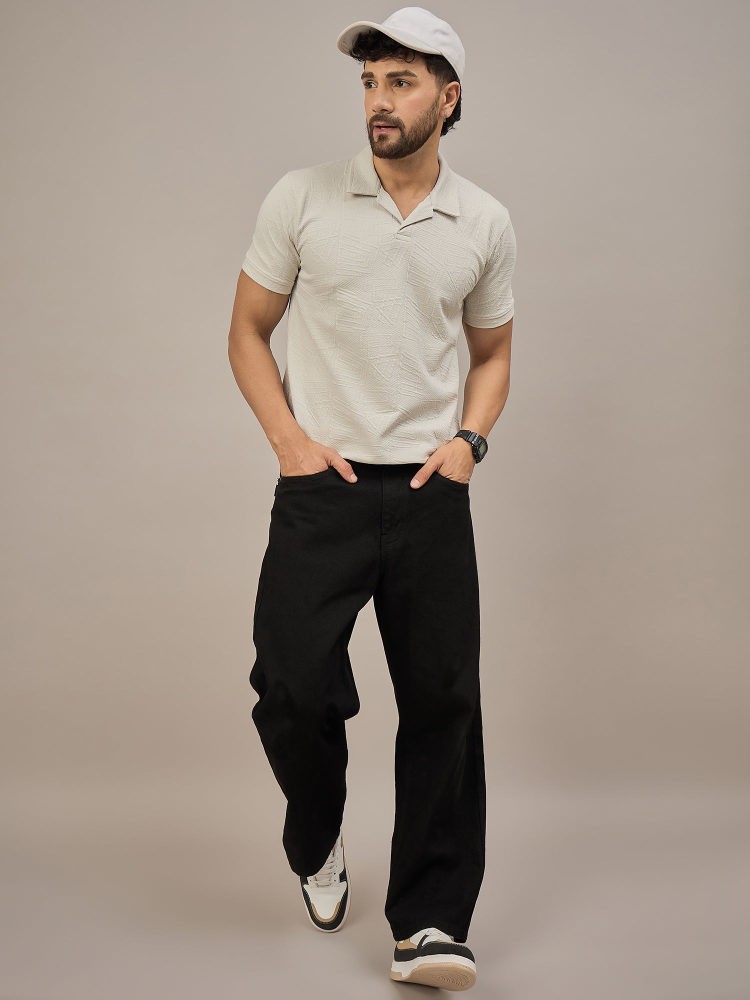 Men Polo T-shirt Cream