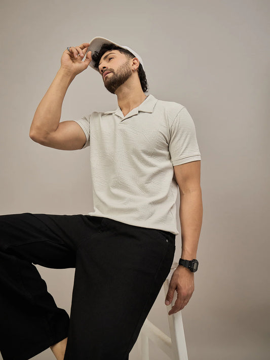 Men Polo T-shirt Cream