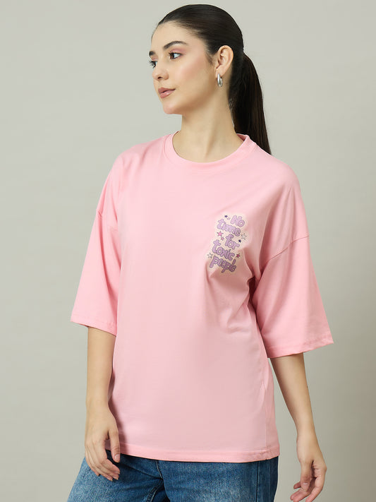 Women Oversized Tees Pink - Reprise
