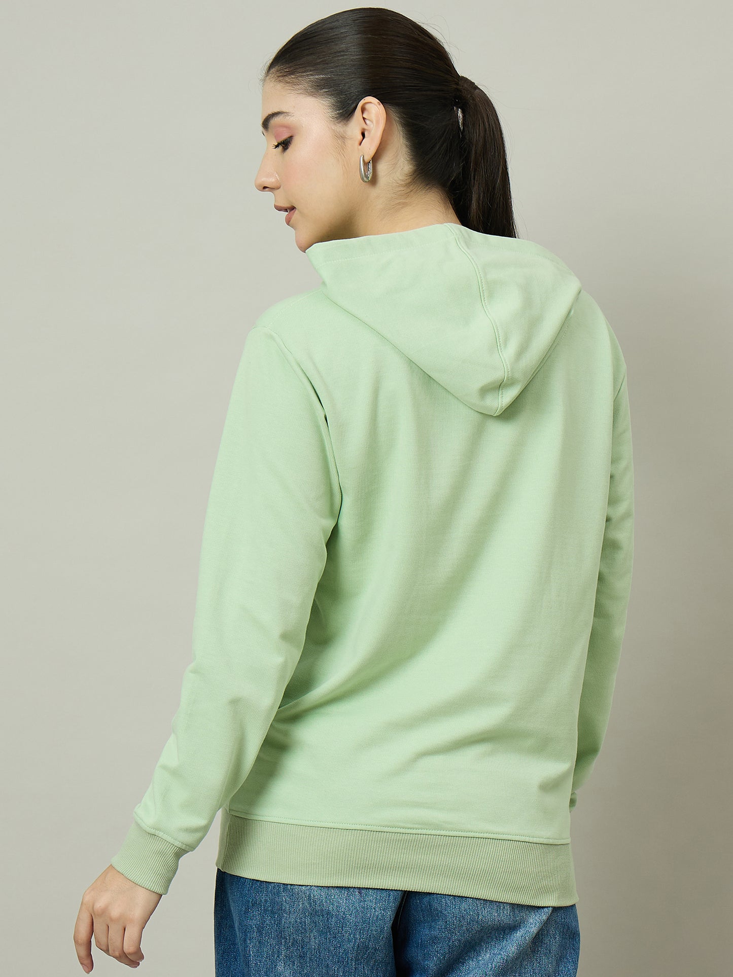 Women Light Green Hoodie