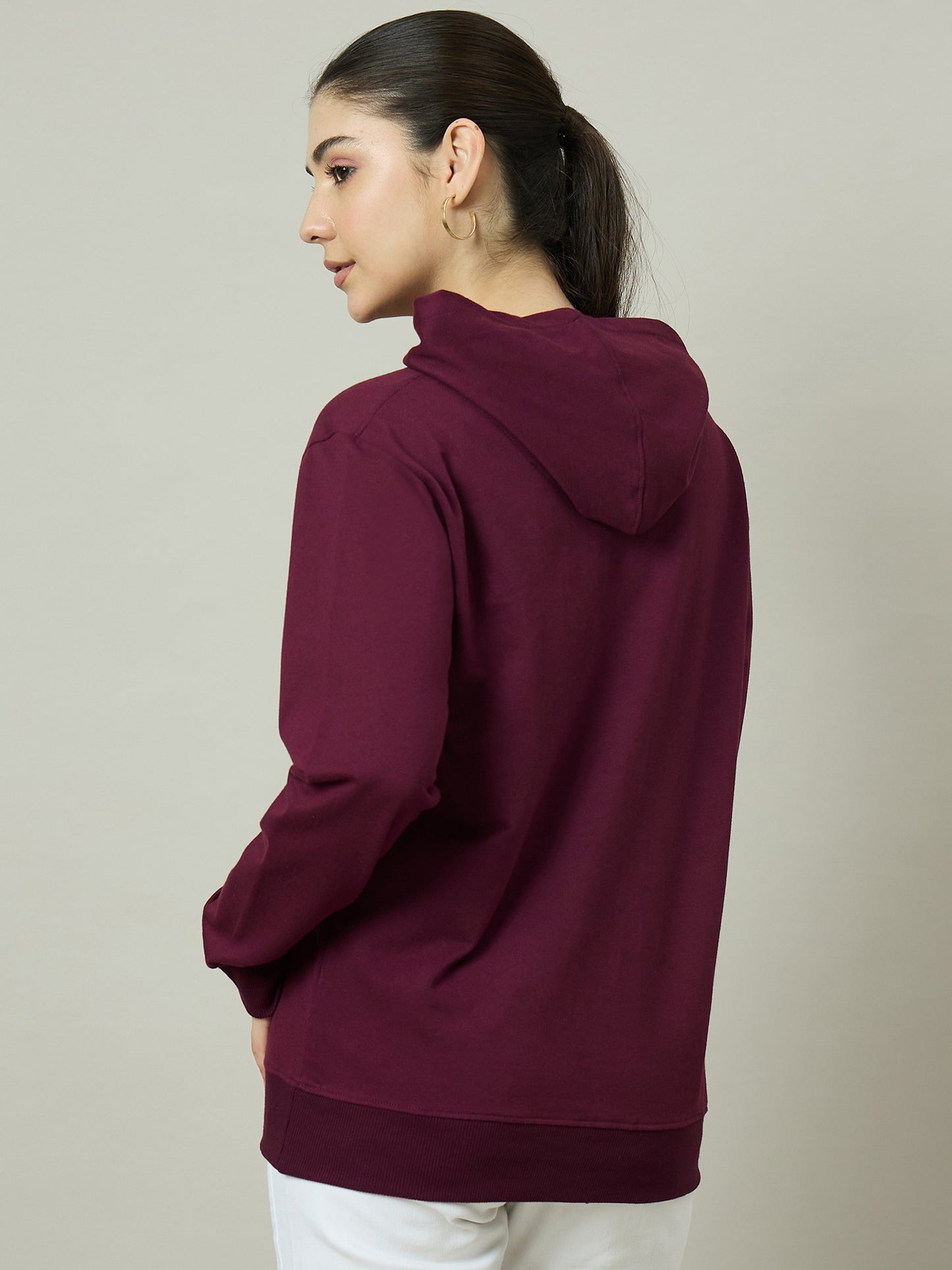 Women Maroon Hoodie