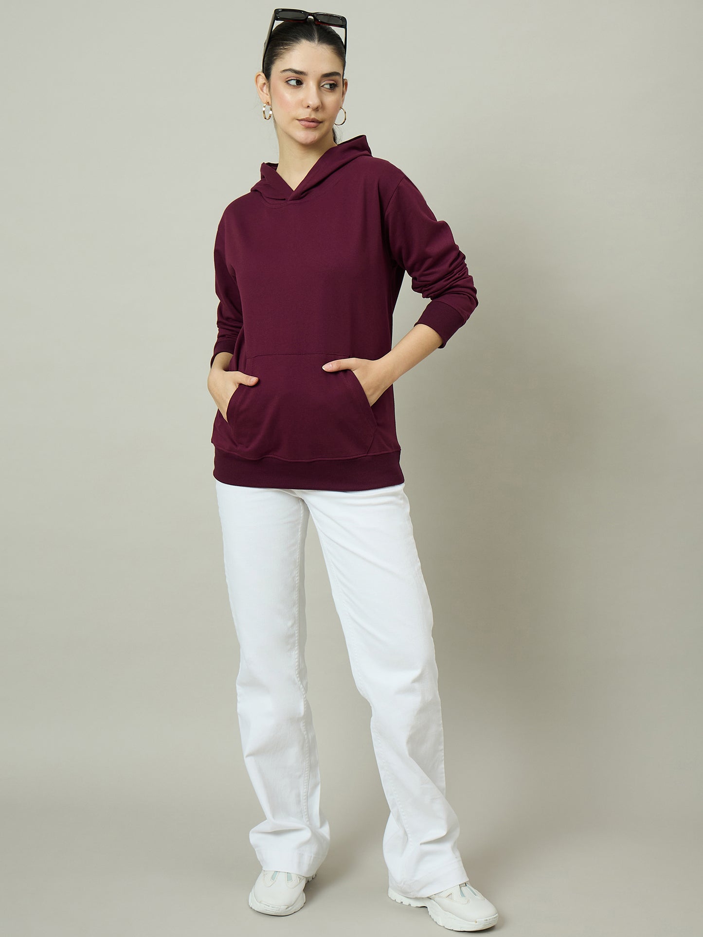 Women Maroon Hoodie