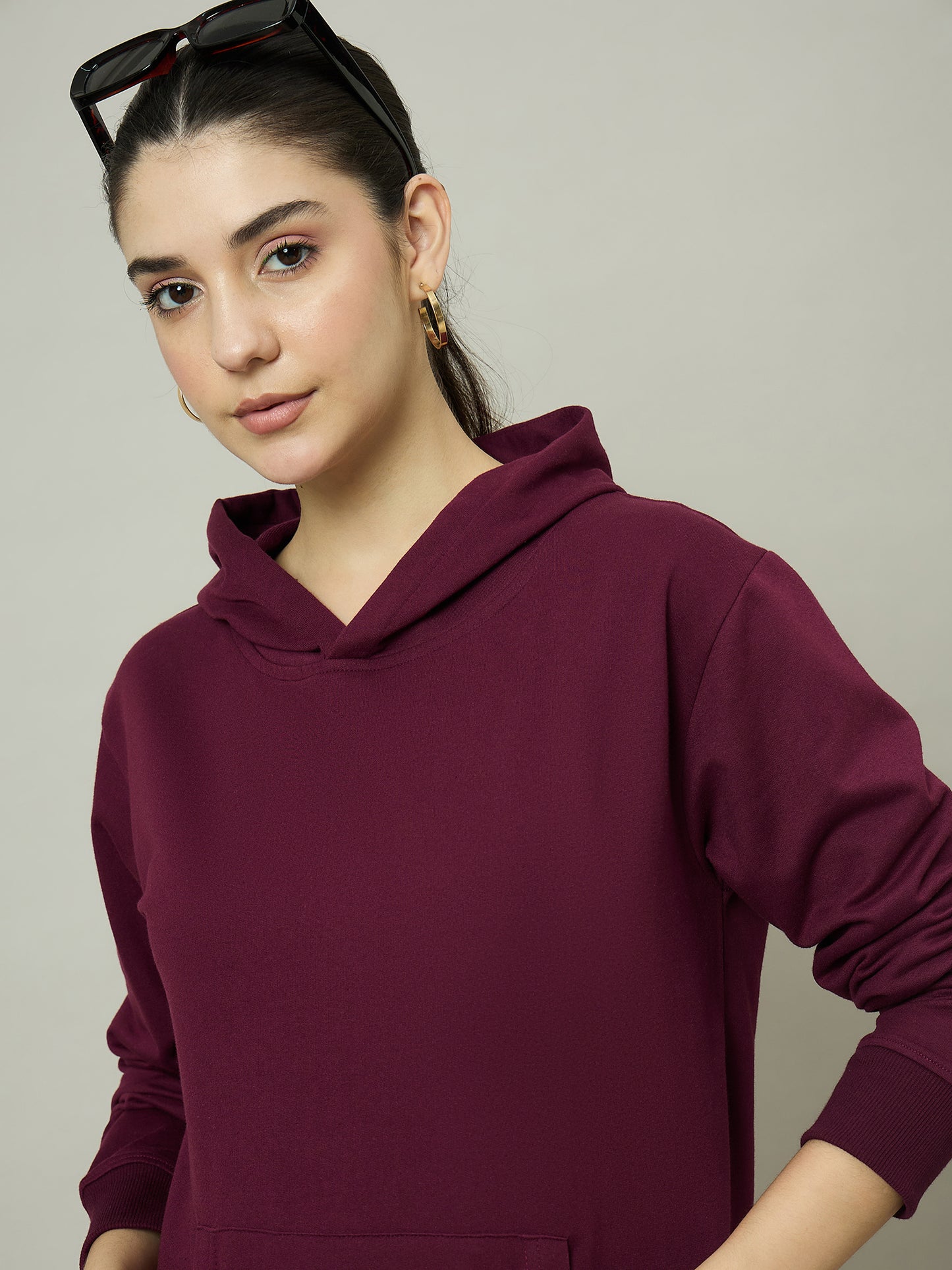 Women Maroon Hoodie