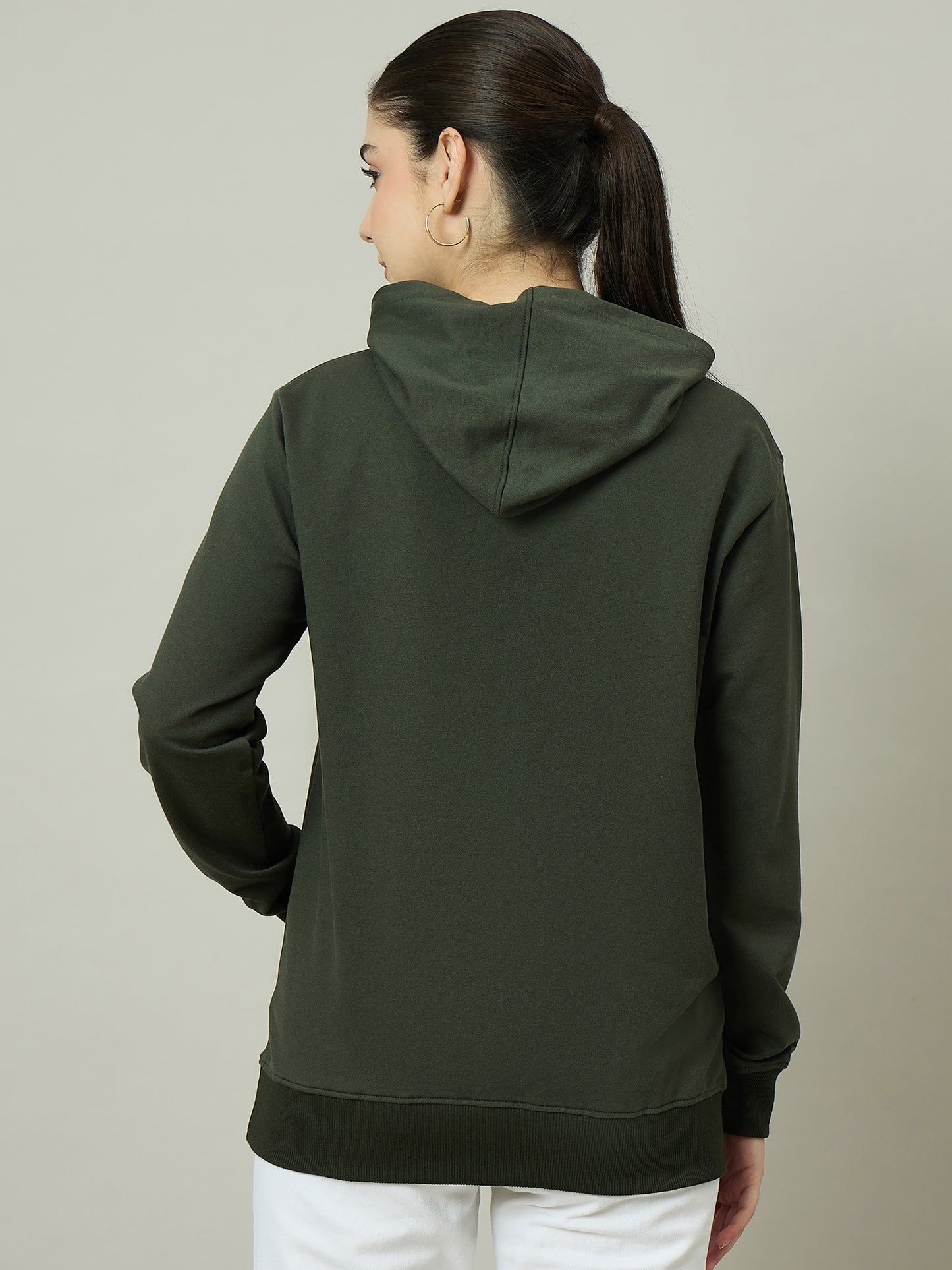 Women Olive Hoodie