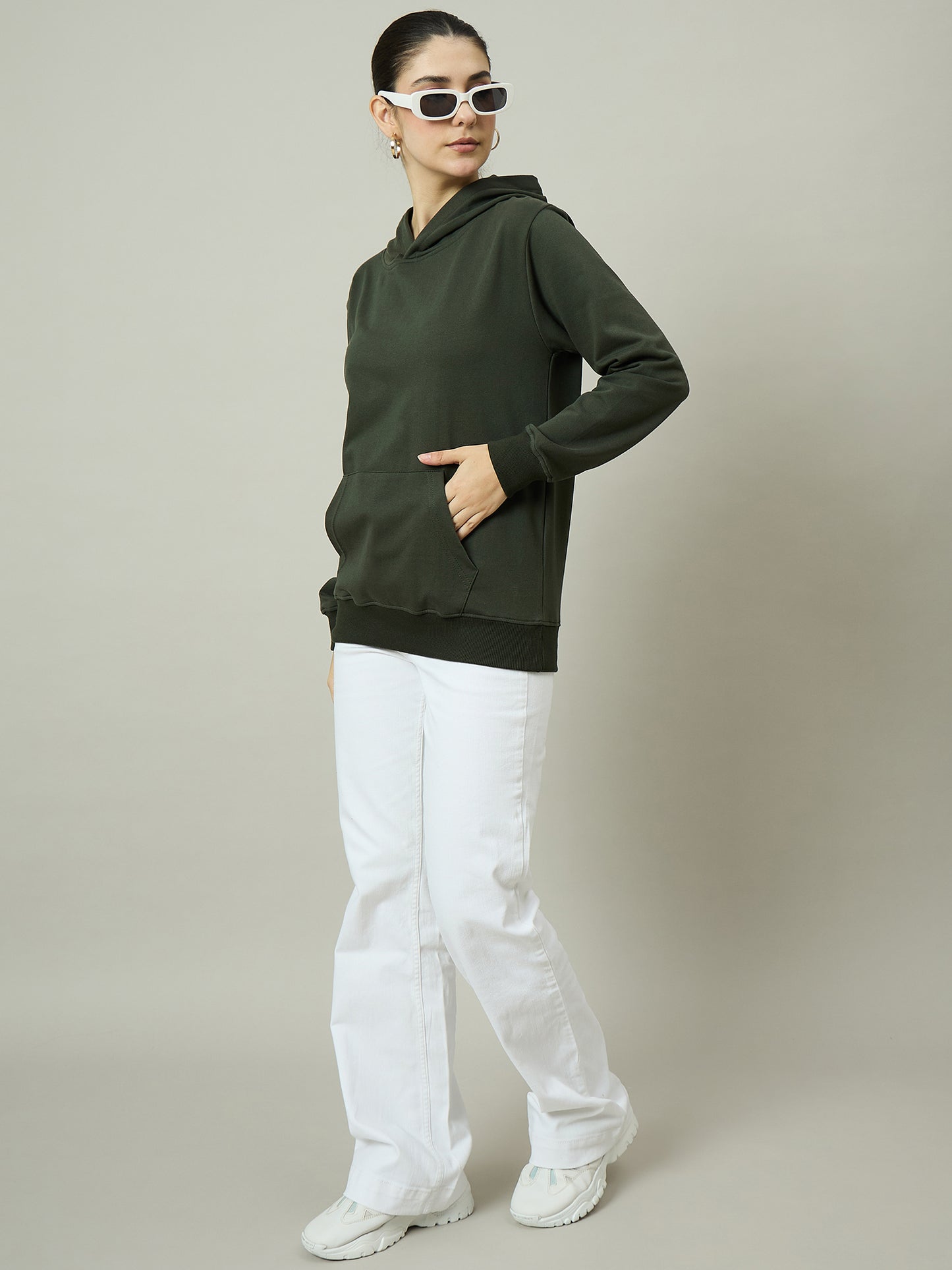 Women Olive Hoodie