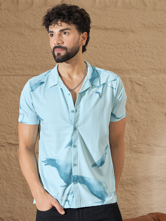 Men Printed Shirt Light Blue - Reprise