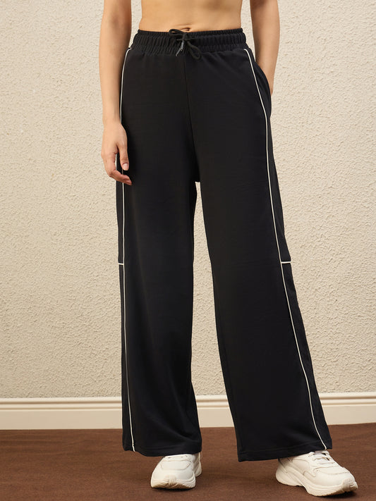 Women Black Trackpants - Reprise