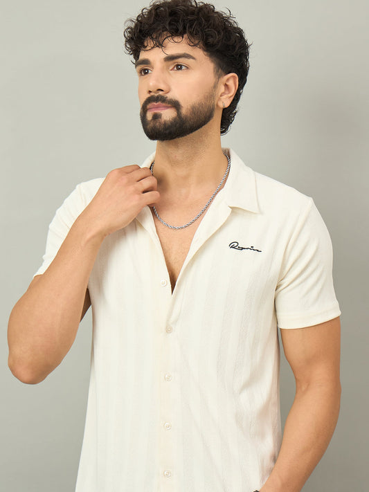 Men Textured Shirt Off White - Reprise