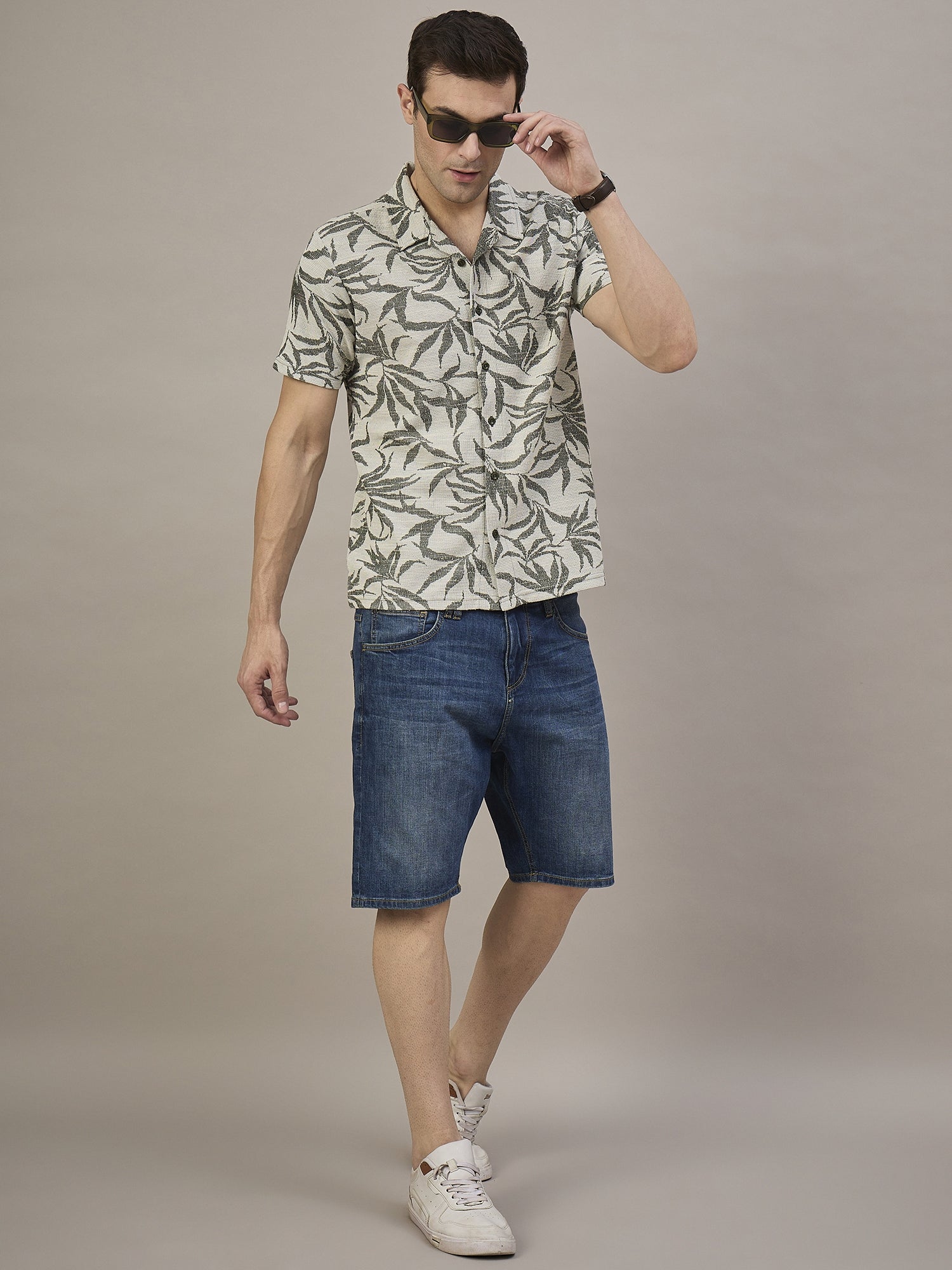 Men Striped Shirt Dark Grey