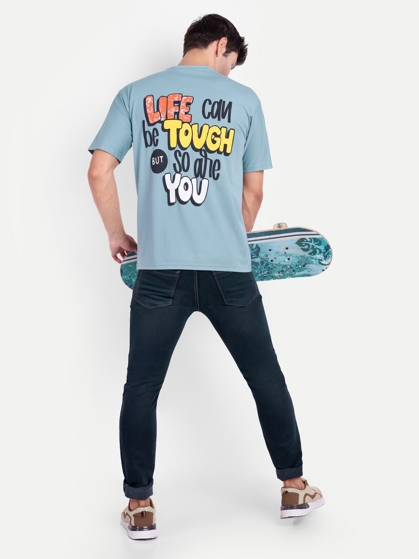 Men Printed Oversized Round Neck Drop Shoulder T-shirt - Reprise